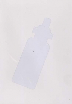 Karte mit Ausschnitt Schoppenflasche, weiss